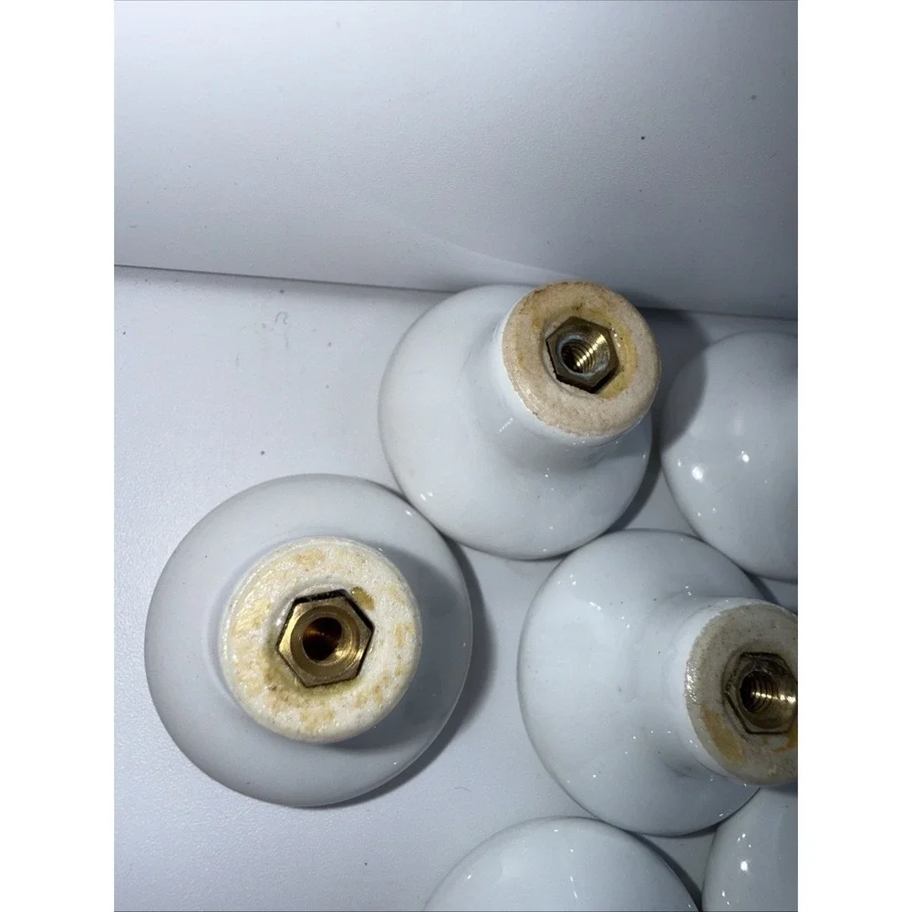 Vtg Set Of 8 Rooster Ceramic Cabinet Knobs 1